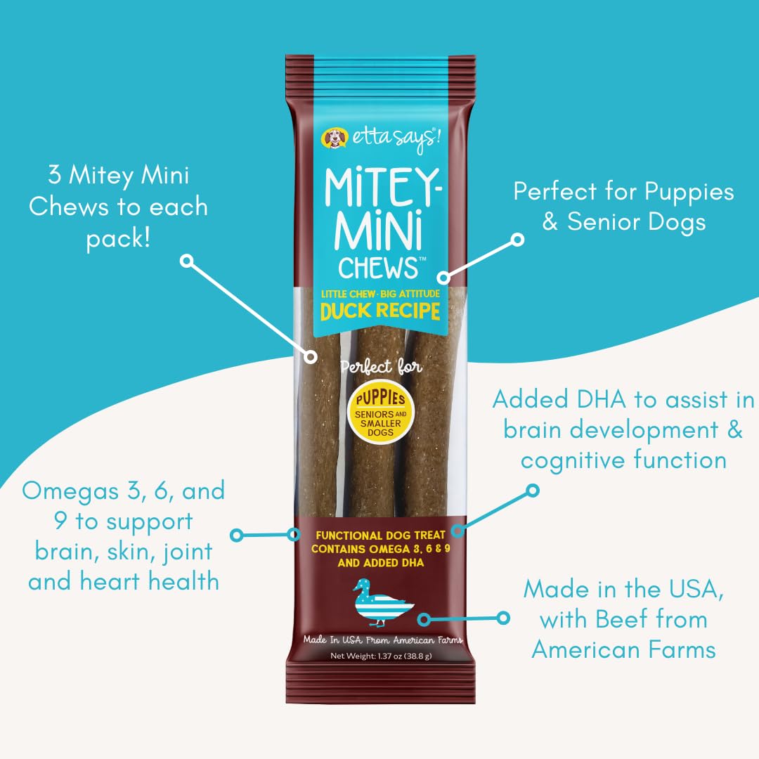 Etta Says! Mitey Mini Chews variety pack delivers beef and duck flavor variety