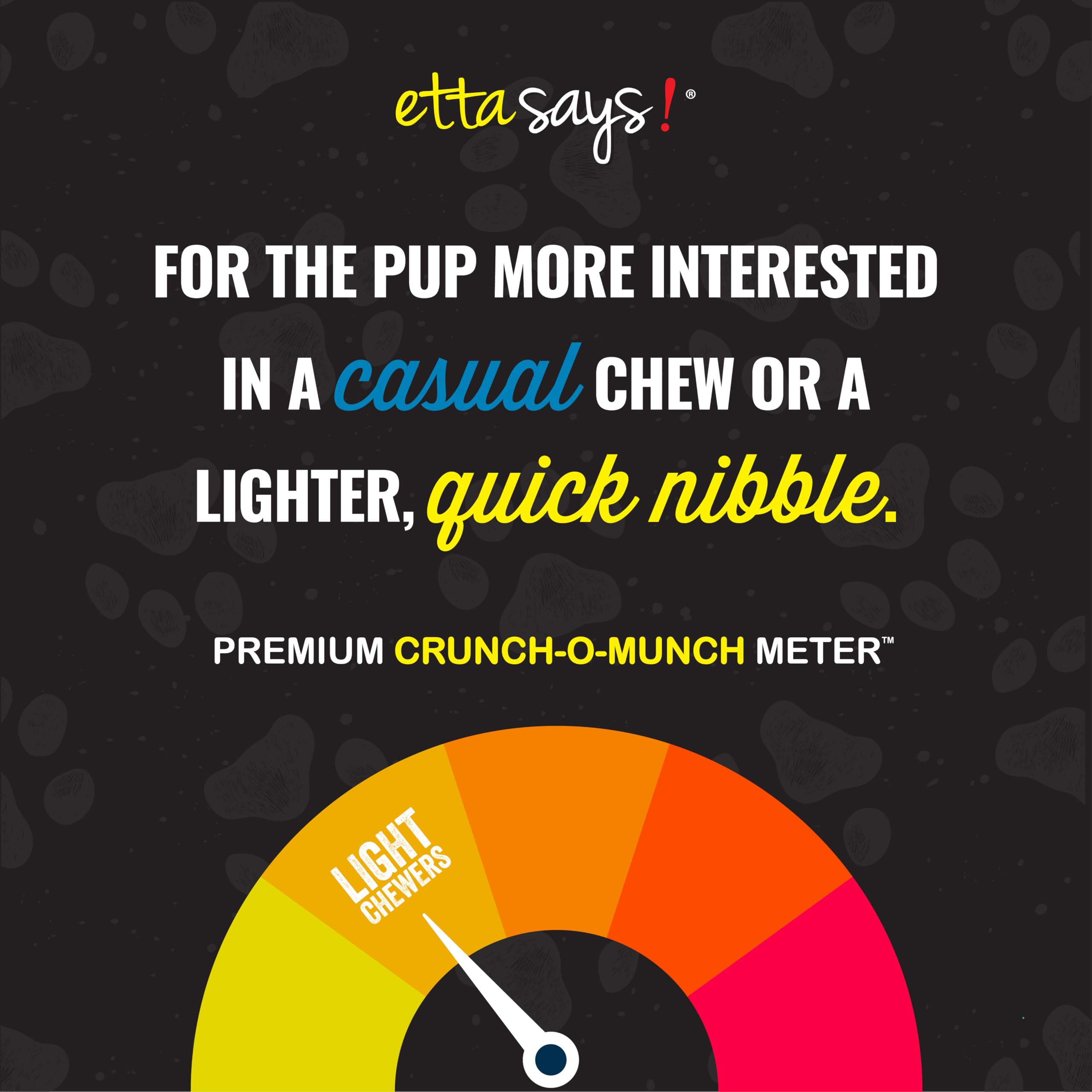 etta says premium crunchy 7-inch rabbit dog chew dog munching after mealtime