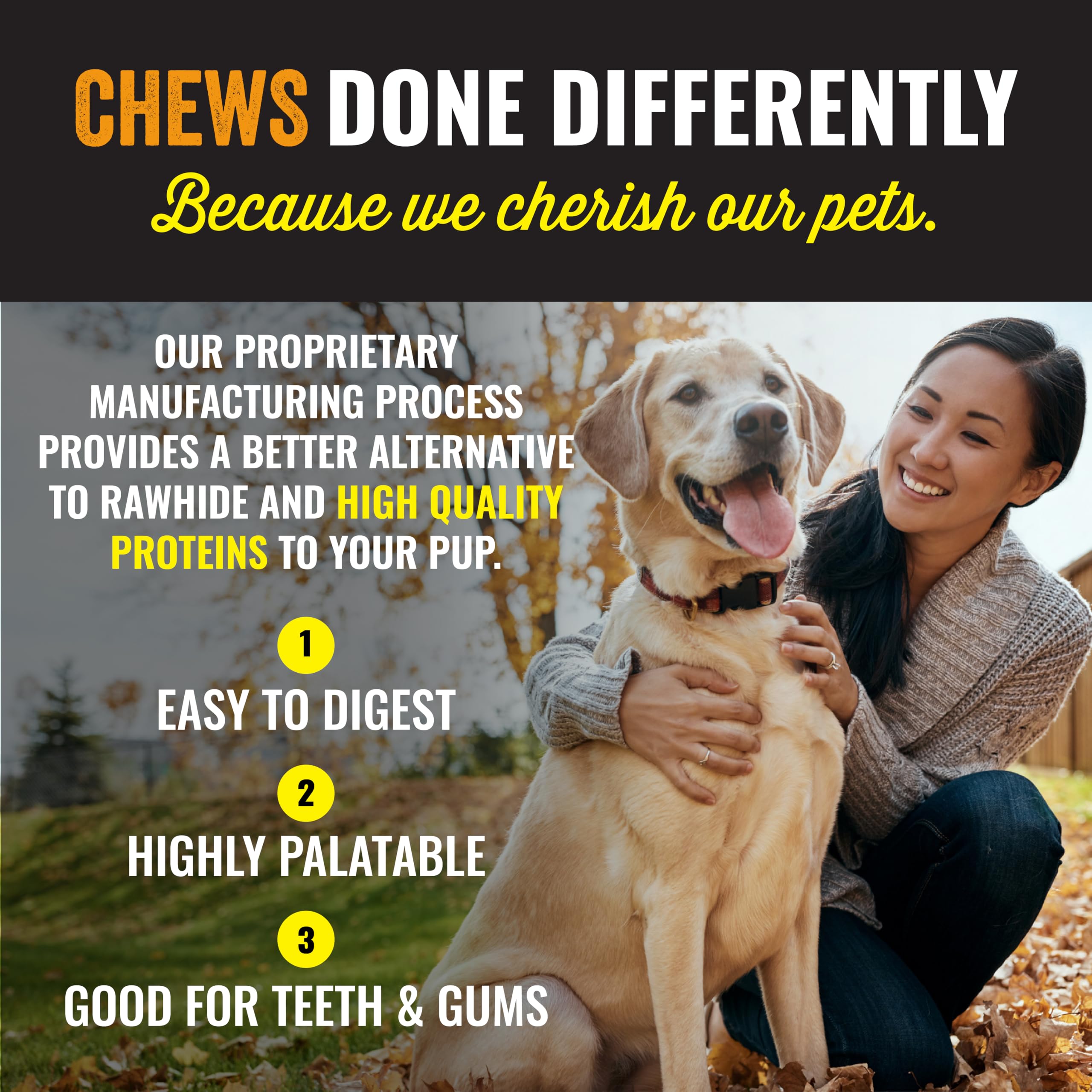 etta says premium crunchy dog chews deer variation—protein-rich option for flavorful chewing