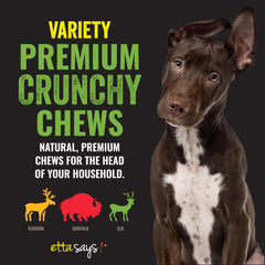 etta says! elk chew closeup demonstrates rugged texture for satisfying chewing.