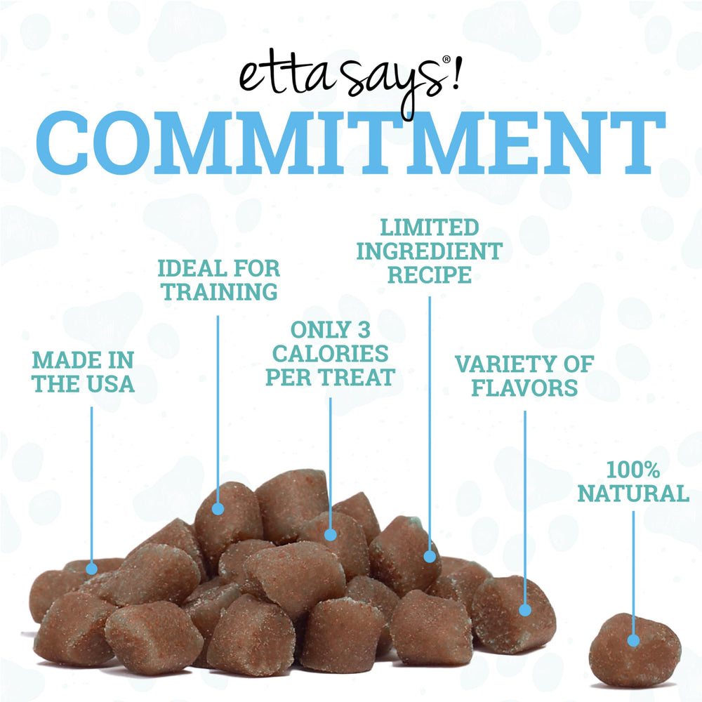 Etta Says Sit Training Treats made in the USA from domestic ingredients.