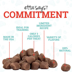 Etta Says Training Treats peanut butter flavor motivating dogs during practice