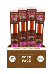 etta says! Yumm Sticks pork dog jerky pack — protein-packed snack for daily rewards.
