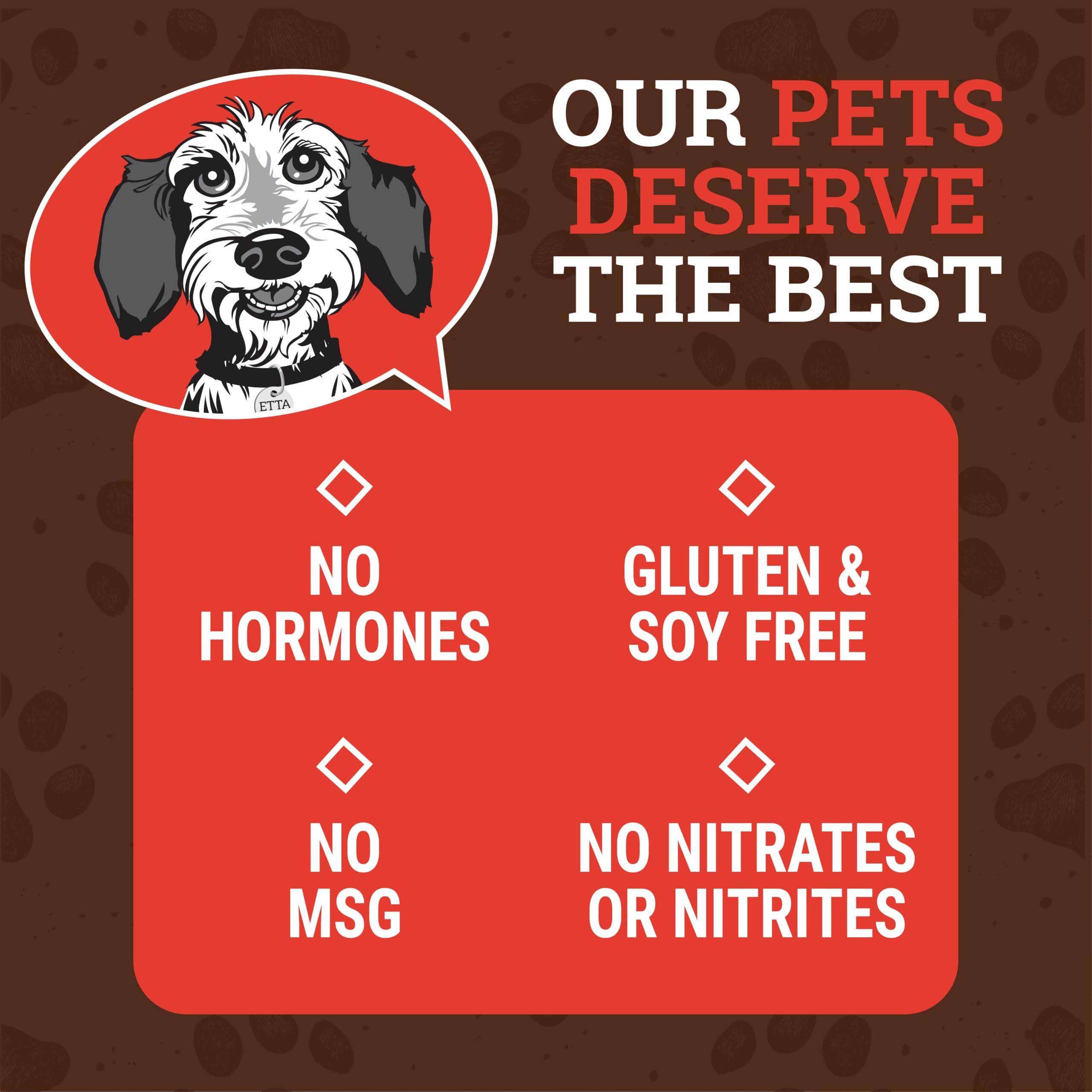 etta says! Yumm Sticks USA-made treats – 100% ingredients from American farms.