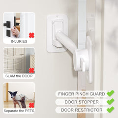EUDEMON door finger pinch guard white installation demonstrates easy setup and adjustable spacing.