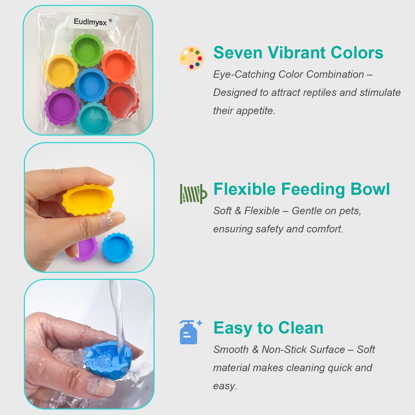 Eudimysx bowls flipped over for easy cleaning demonstrates non-stick surface benefit