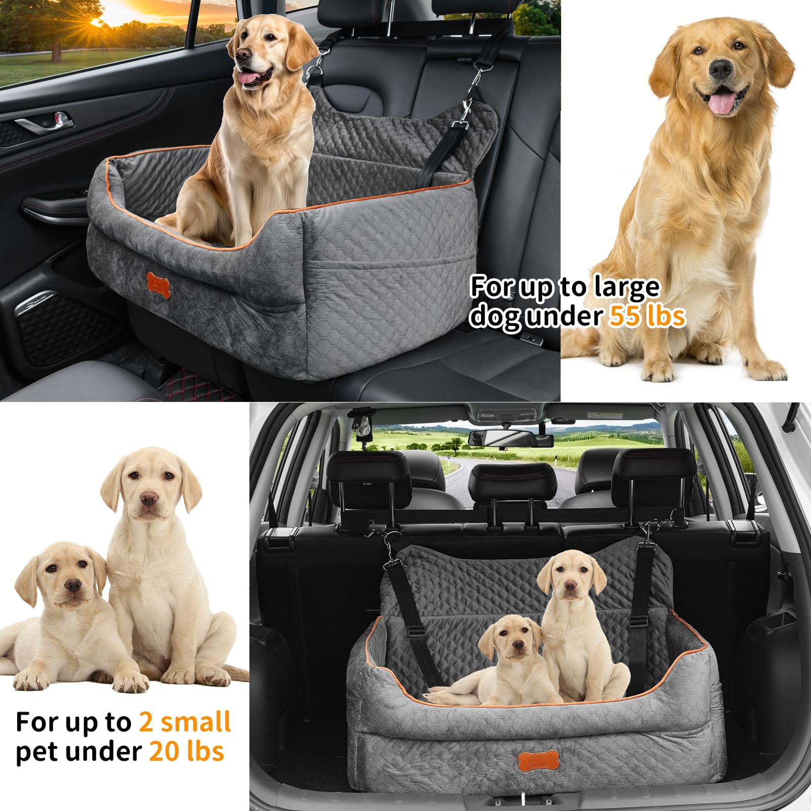 EUHAMS dimensions 31.1x20.4x12—spacious fit for large/medium dogs.
