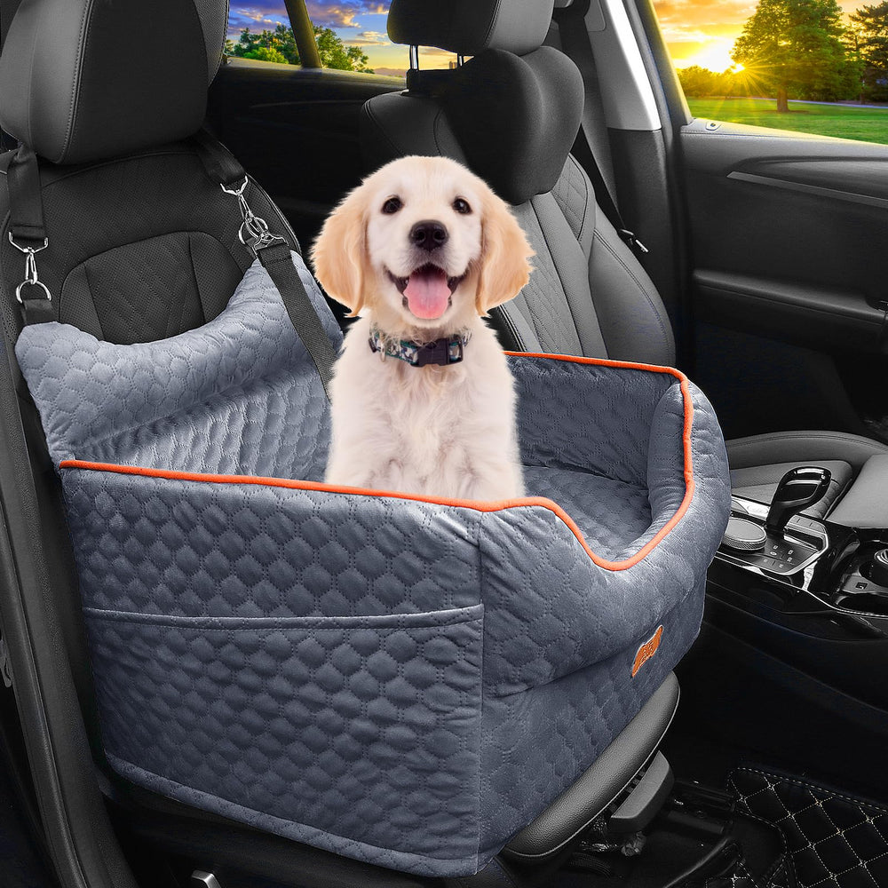 EUHAMS dog booster seat front view for raised visibility and calmer car rides