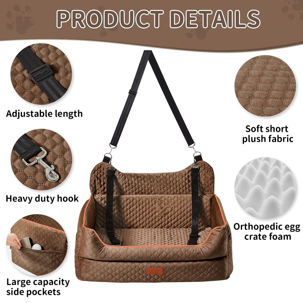 EUHAMS dog car seat detachable design simplifies installation and cleaning after trips.