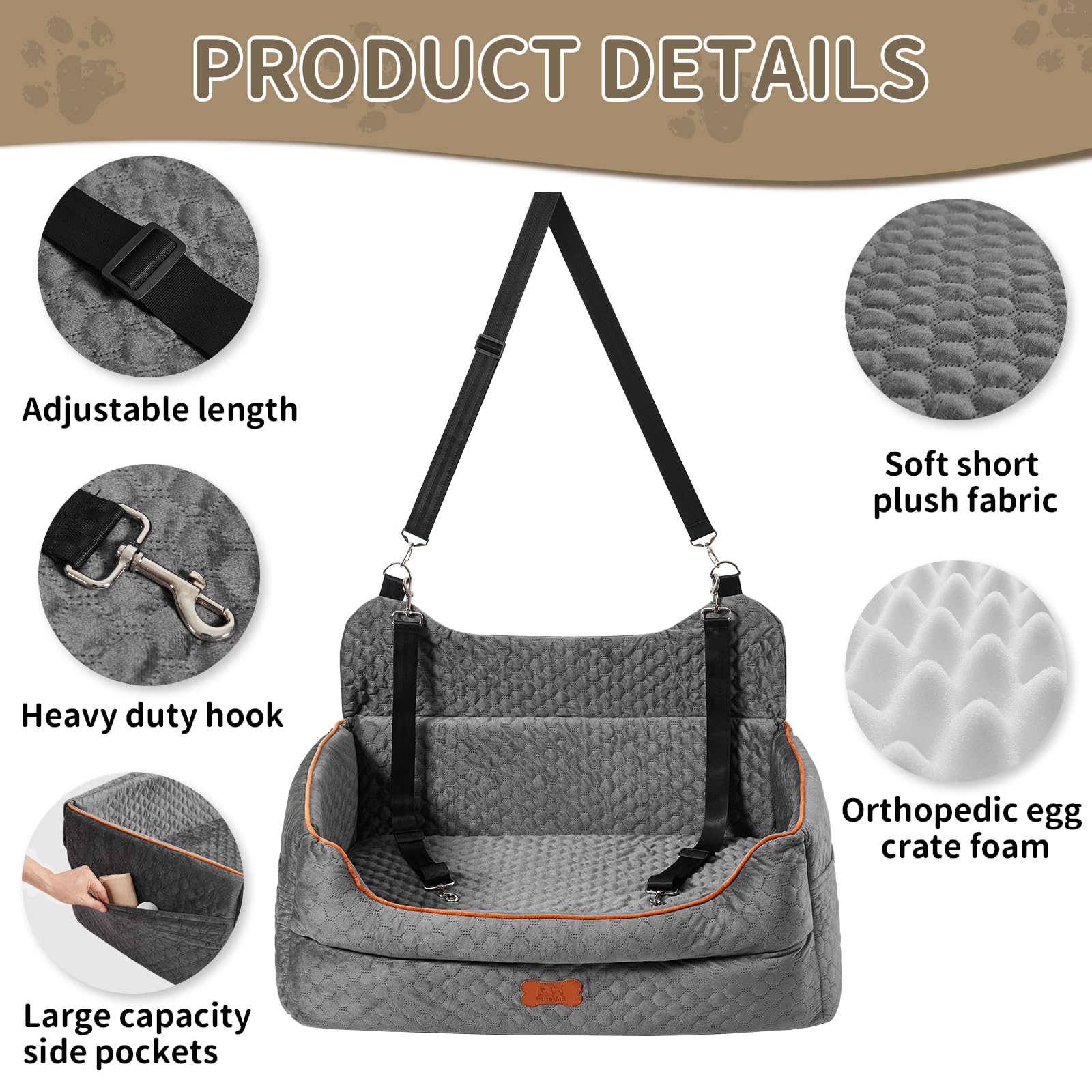 EUHAMS dog car seat easy install—fits most cars and SUVs.