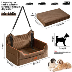 EUHAMS dog car seat memory foam close-up highlights plush cushion and support.