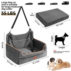 EUHAMS dog car seat side bolster—edge support keeps pup secure during turns.