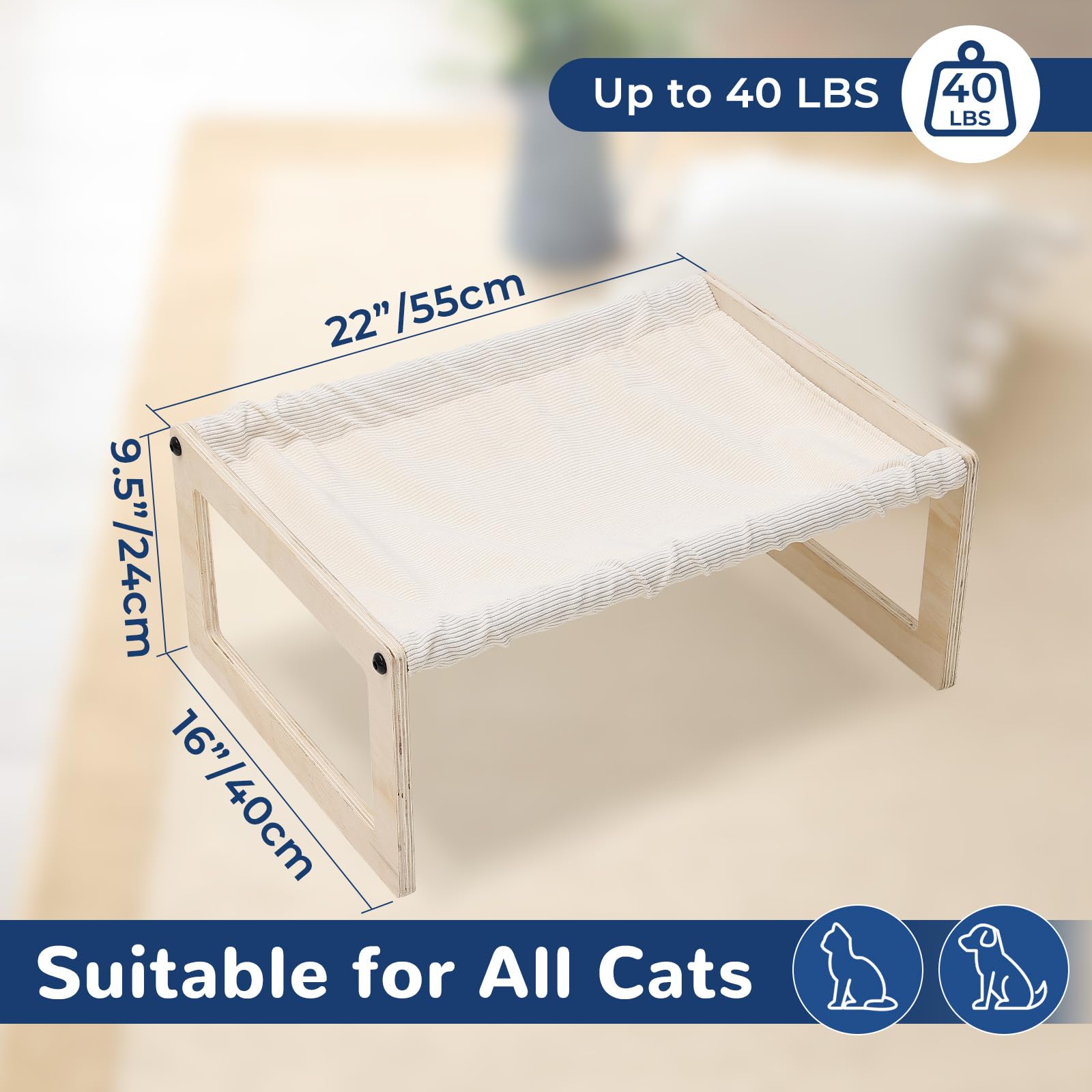 EUIJOIP cat bed offers 360° view for attentive pets.