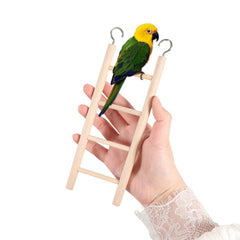 EupHHonycs bird ladder 5-rung wooden detail for perching and exercise