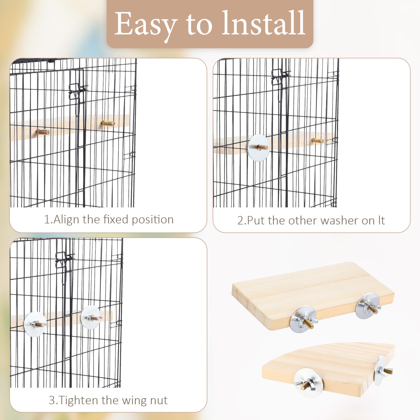 EupHHonycs bird perch in cage demonstrates space efficient setup for small habitats.