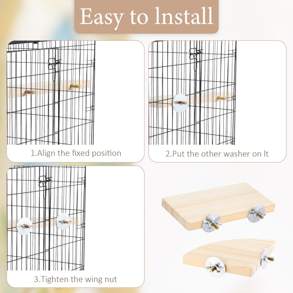 EupHHonycs bird perch in cage demonstrates space efficient setup for small habitats.