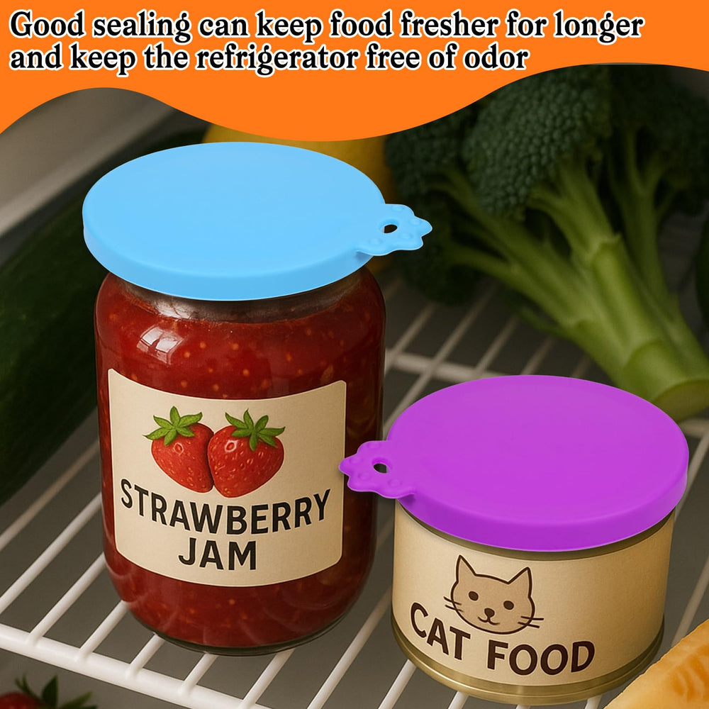 EupHHonycs cat food lid with pull ring design for quick opening and closing.