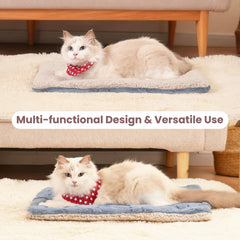 EursurePet self-warming bed reversible-sides close-up highlights plush warmth.