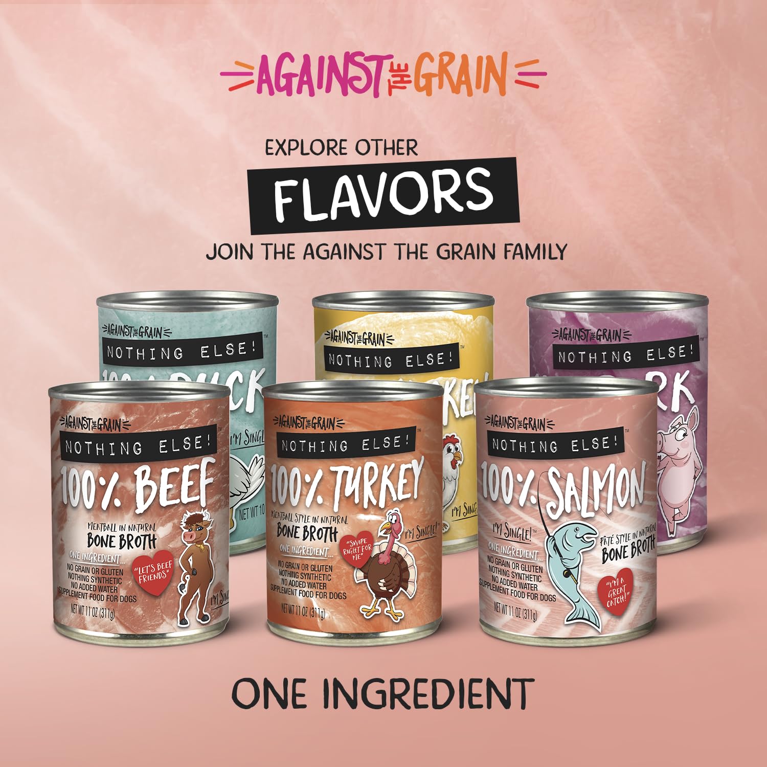 Evanger's Against The Grain dry-meal-topper image suggests easy use atop kibble.