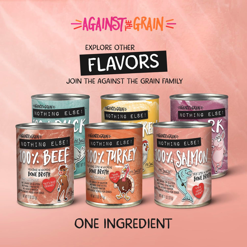 Evanger's Against The Grain dry-meal-topper image suggests easy use atop kibble.