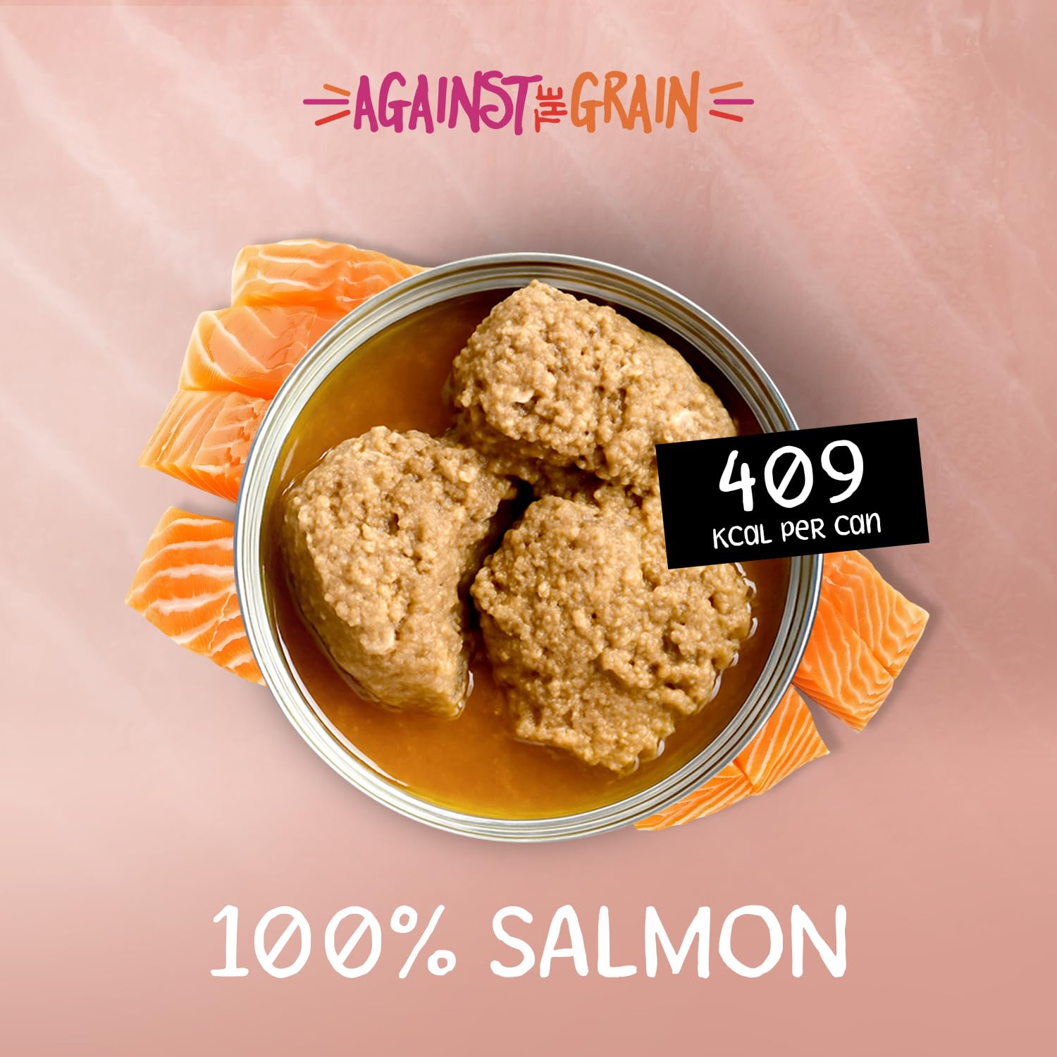 Evanger's Against The Grain gluten-free label draws attention to a grain-free formula.