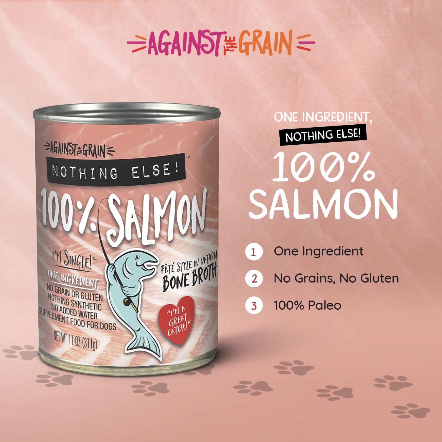 Evanger's Against The Grain salmon meatball-texture highlights a hearty bite with brothy moisture.