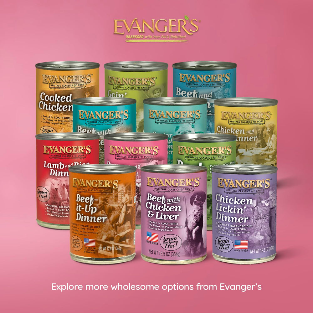 Evanger's Heritage Classic 12-count packaging supports easy stocking and routine feeding.