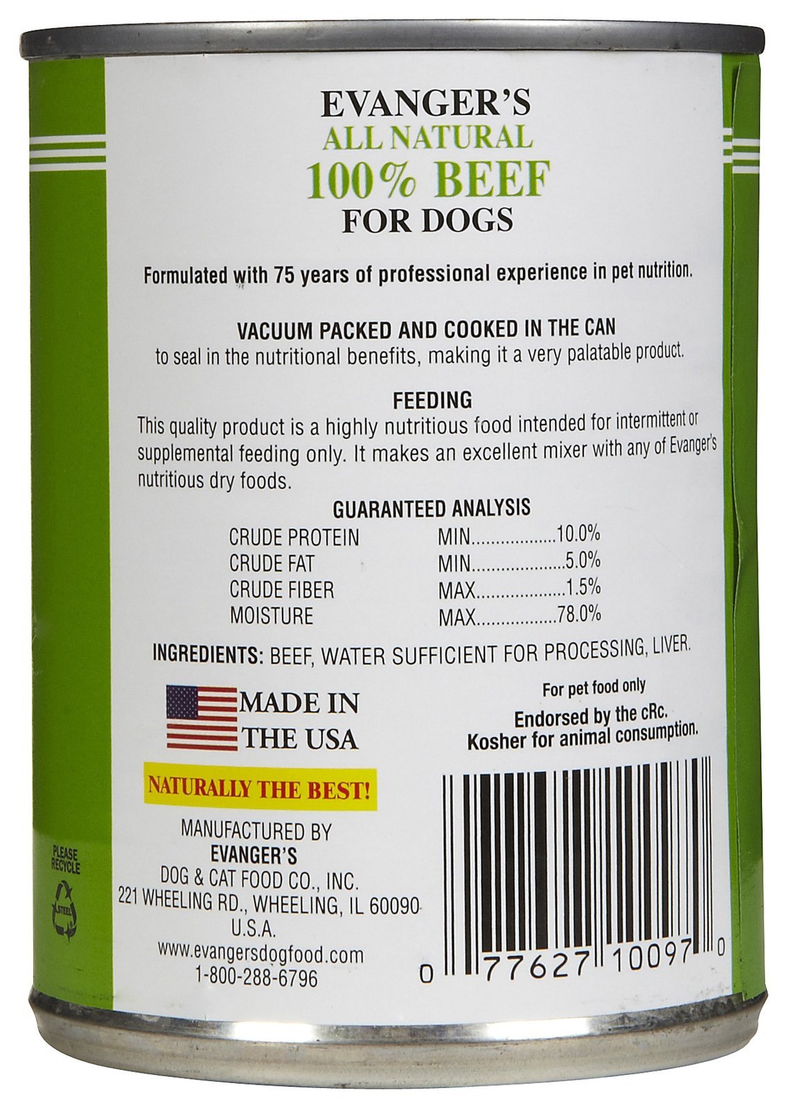 Evanger's Heritage Classic BPA-free packaging—eco-friendly cans for sustainable feeding.