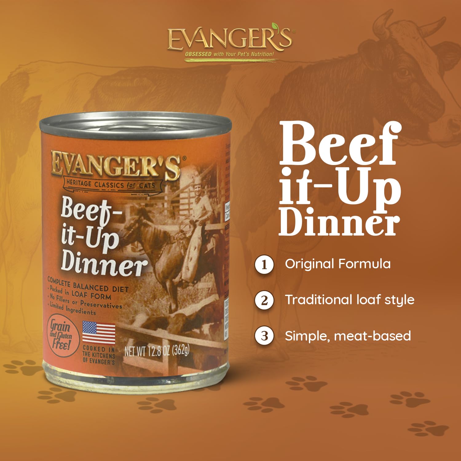 Evanger's Heritage Classics loaf texture served in bowl highlights palatability and easy portioning.