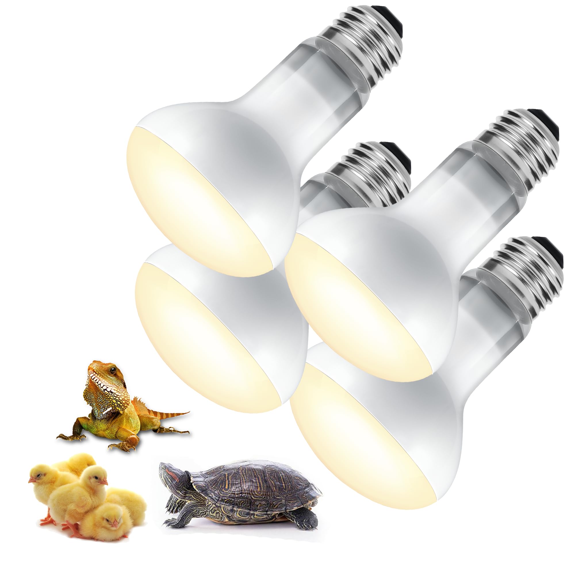 EvaStary reptile heat bulb 4-pack provides steady basking heat and UVB exposure