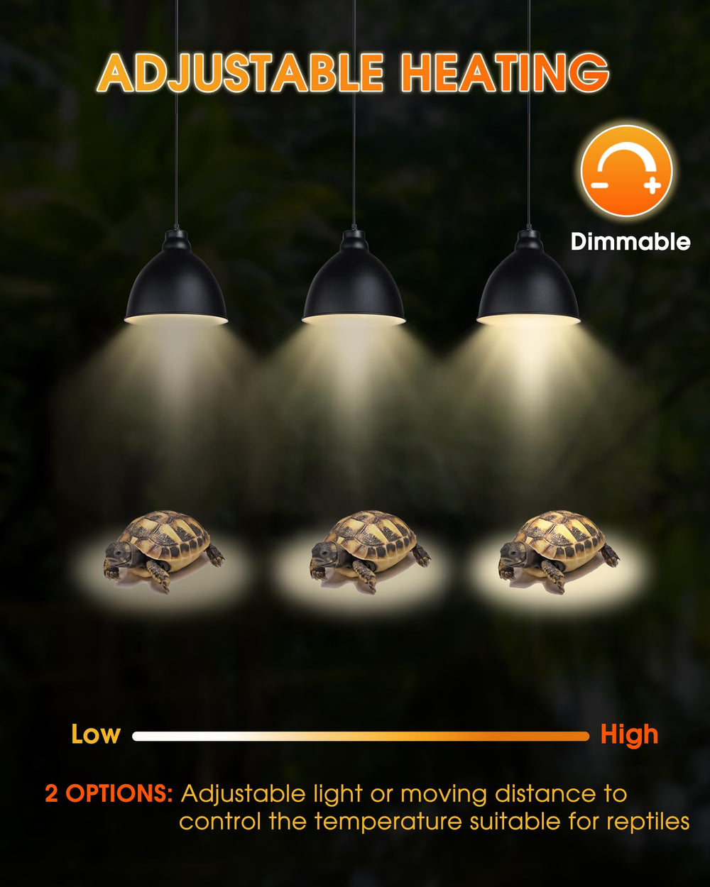 EvaStary 50W reptile heat lamp safety reminder to keep distance from pets
