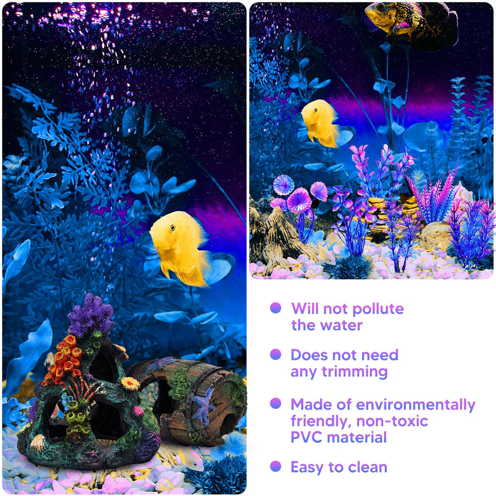 EVELOMO coral-plant-3 textured plant enhances underwater landscape and hiding options.