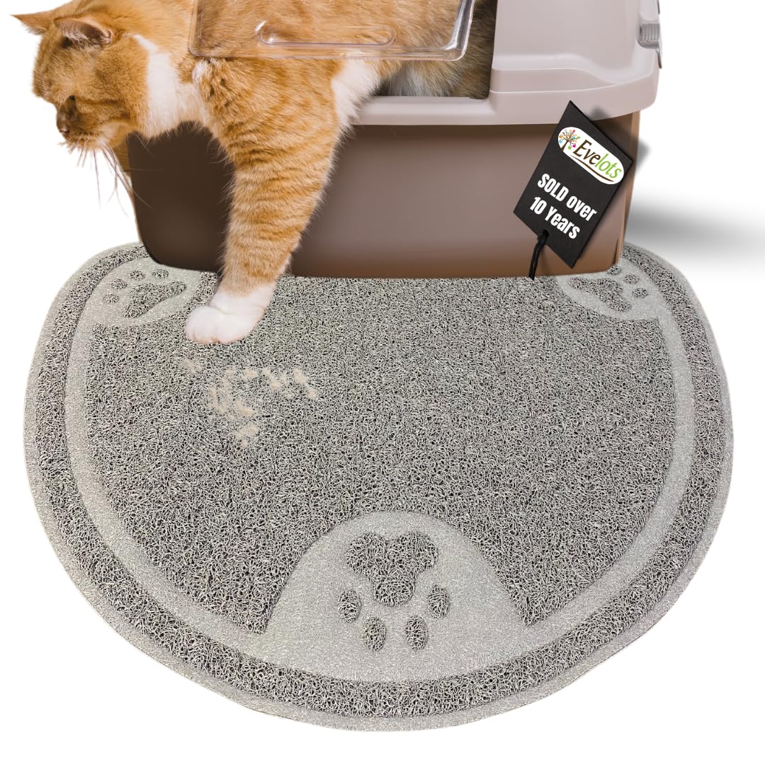 Evelots cat litter mat traps litter for a cleaner home.