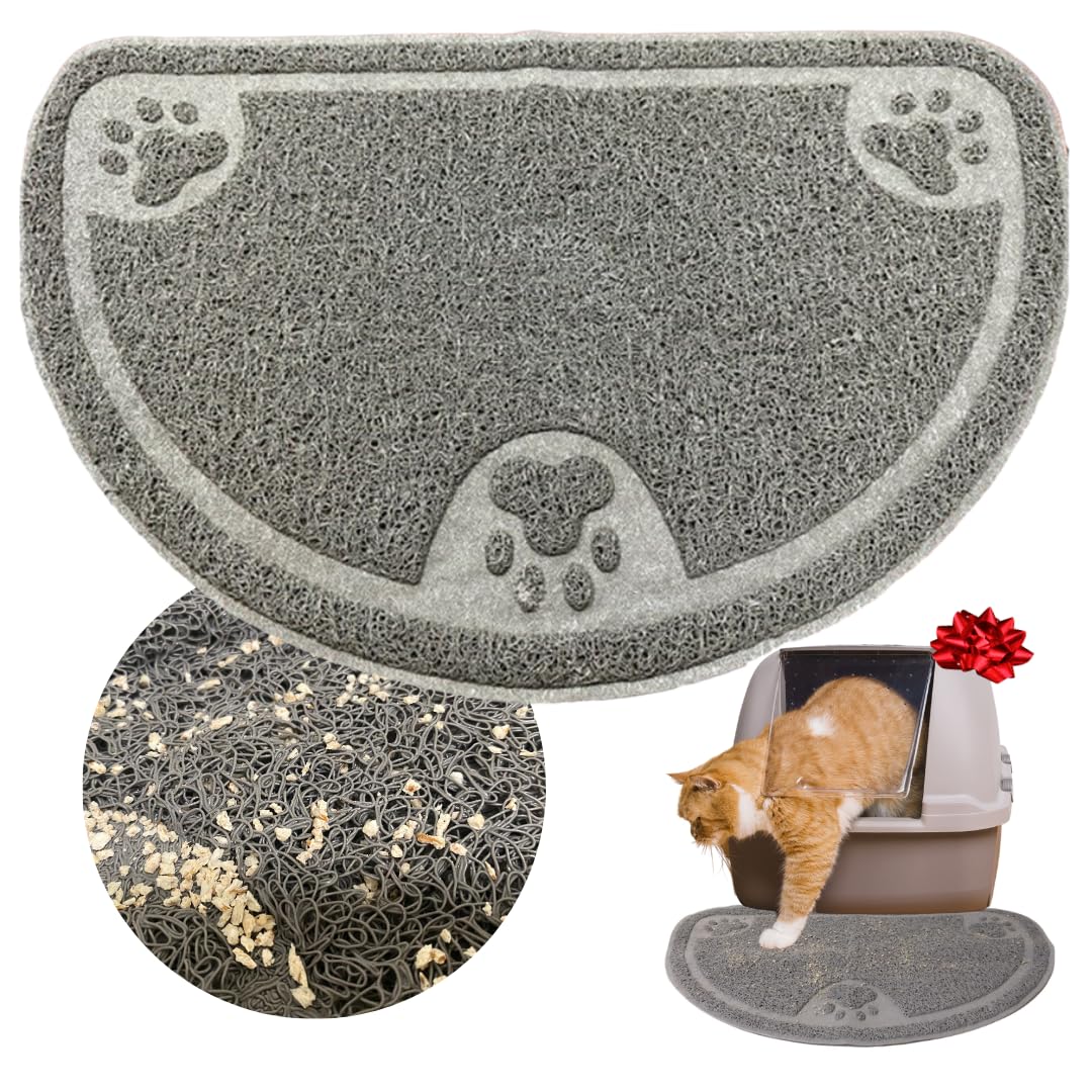 Evelots cat litter mat unscented grey design blends with decor.