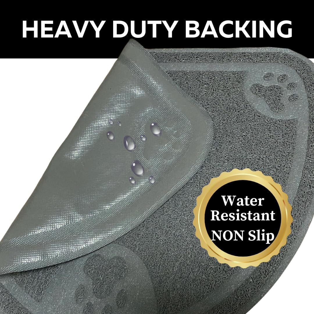 Evelots cat litter mat urine-proof surface helps prevent spills.