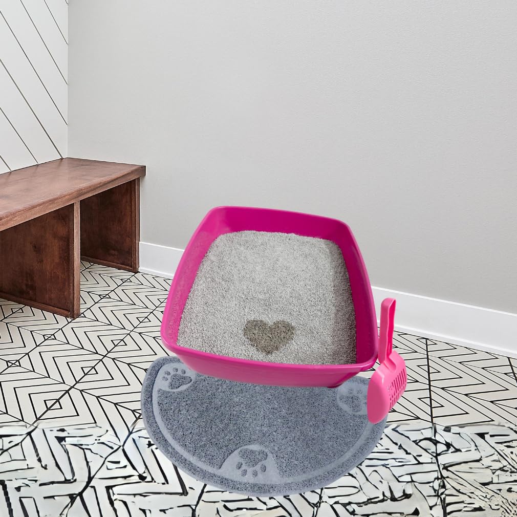 Evelots cat litter mat waterproof layer guards floors from moisture.
