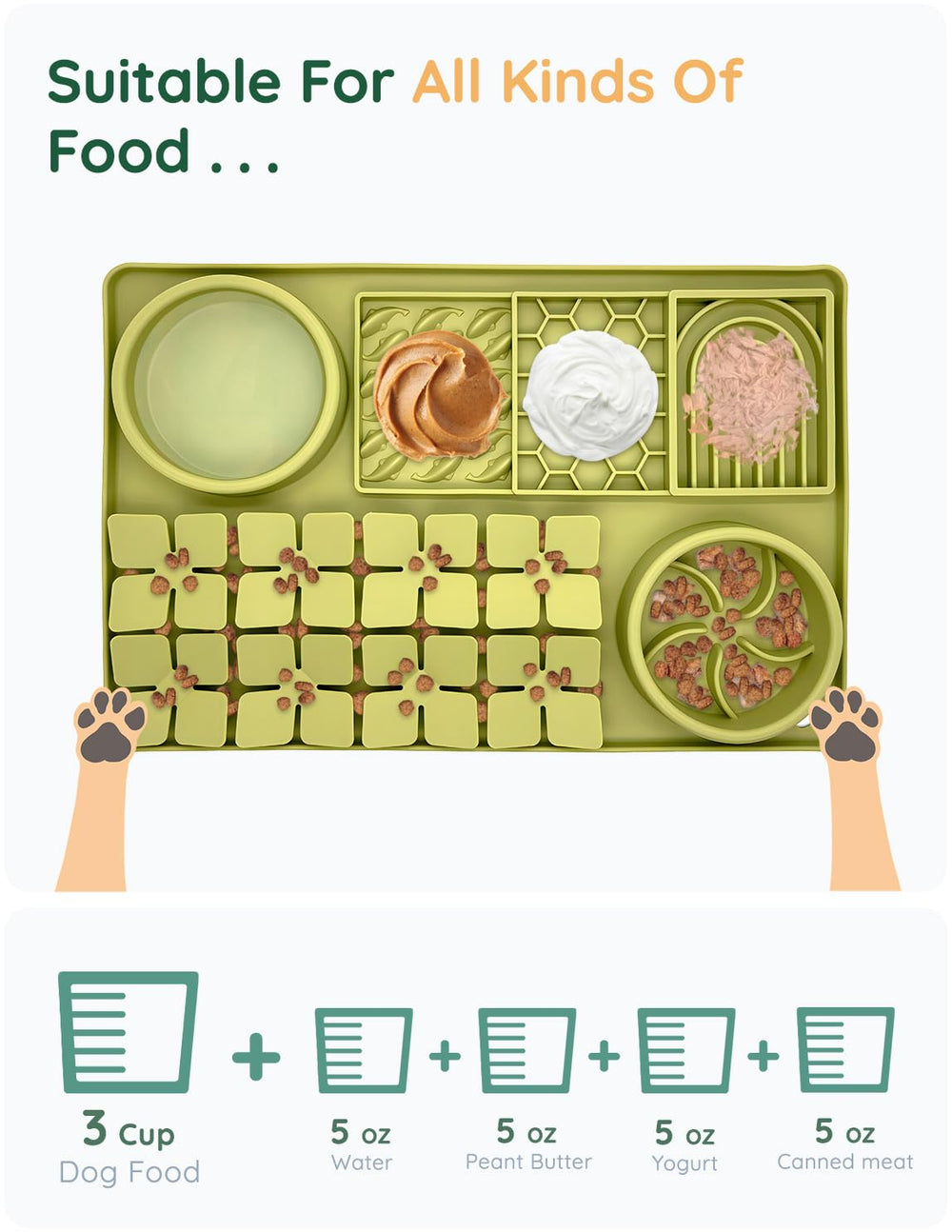 Evenco green keep-busy mat supports calming feeding and enrichment