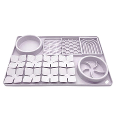 Evenco silicone lick mat-snuffle area holds treats while stimulating scent exploration.