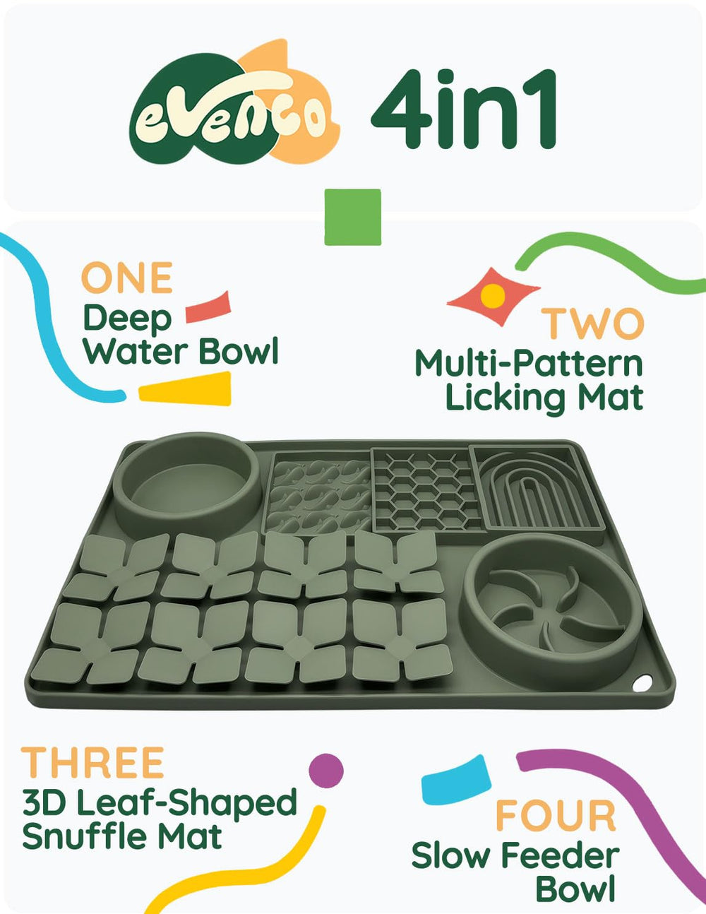 Evenco snuffle mat mealtime maze enhances sniffing and slow eating