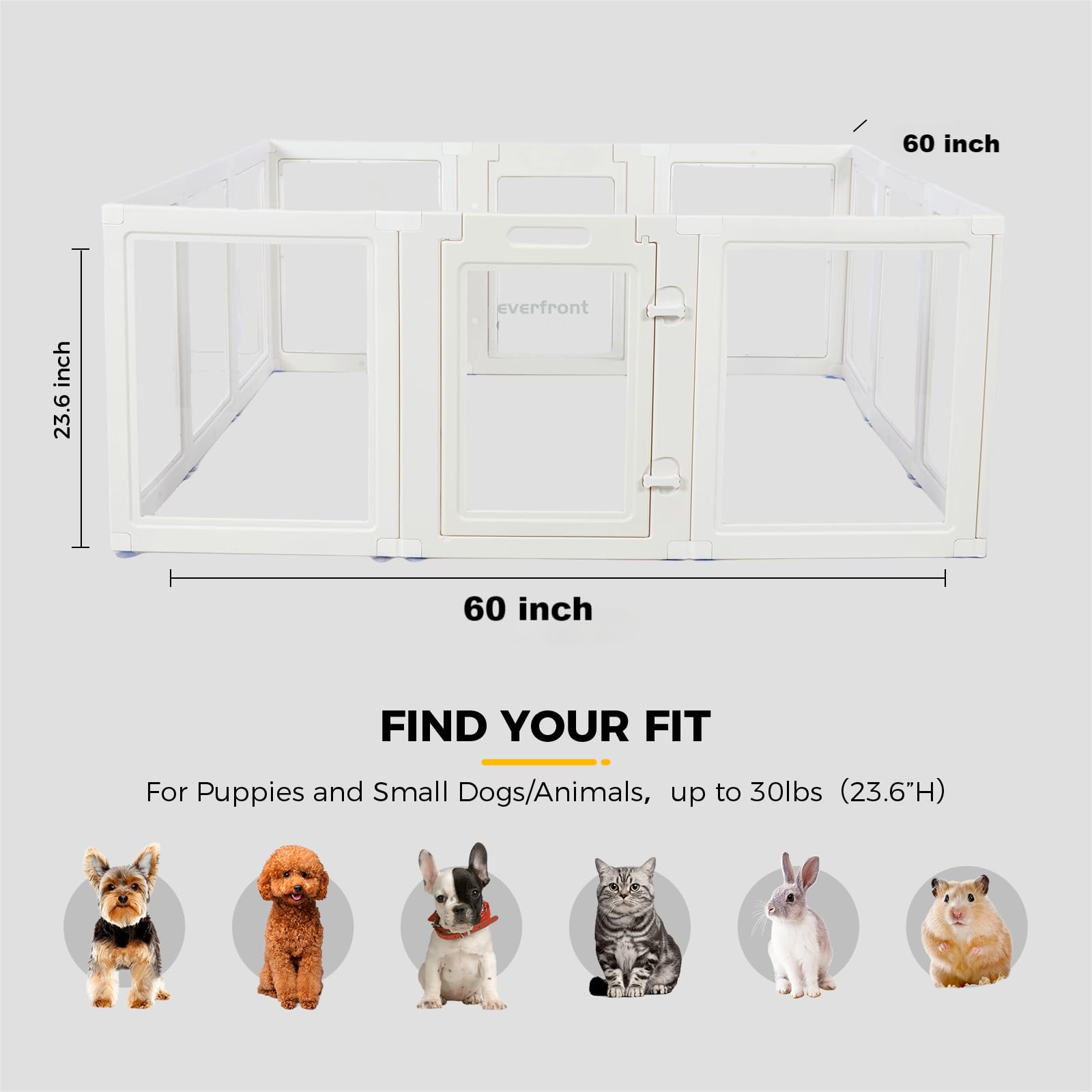 Everfront indoor playpen ideal for puppies, kittens, and small animals.