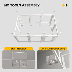 Everfront snap-in buckles enable easy, customizable pen shapes.