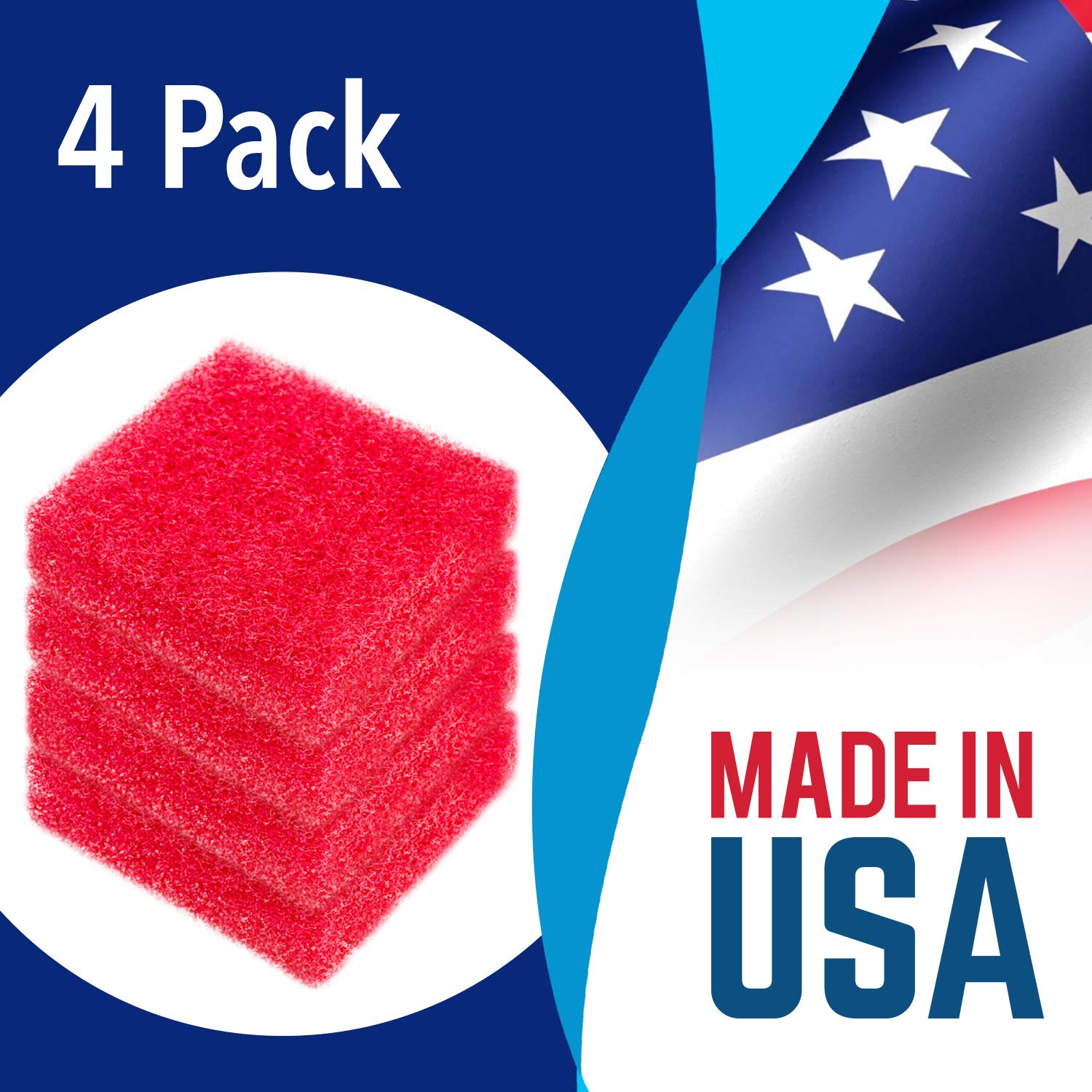 Evergreen sponge red close-up highlights durability for long-lasting use.