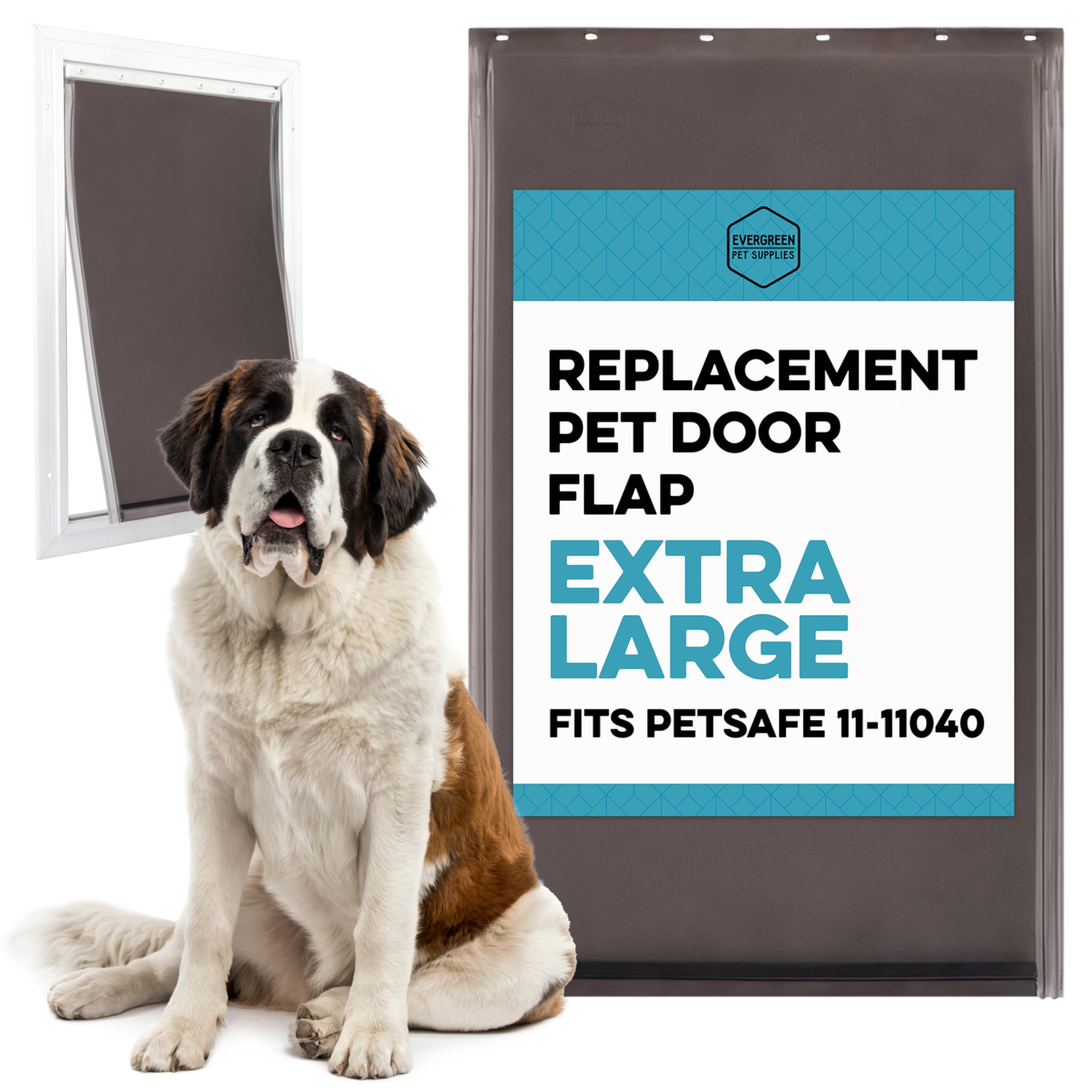 Evergreen Pet Supplies extra-large flap side view for quick, comfortable pet door access