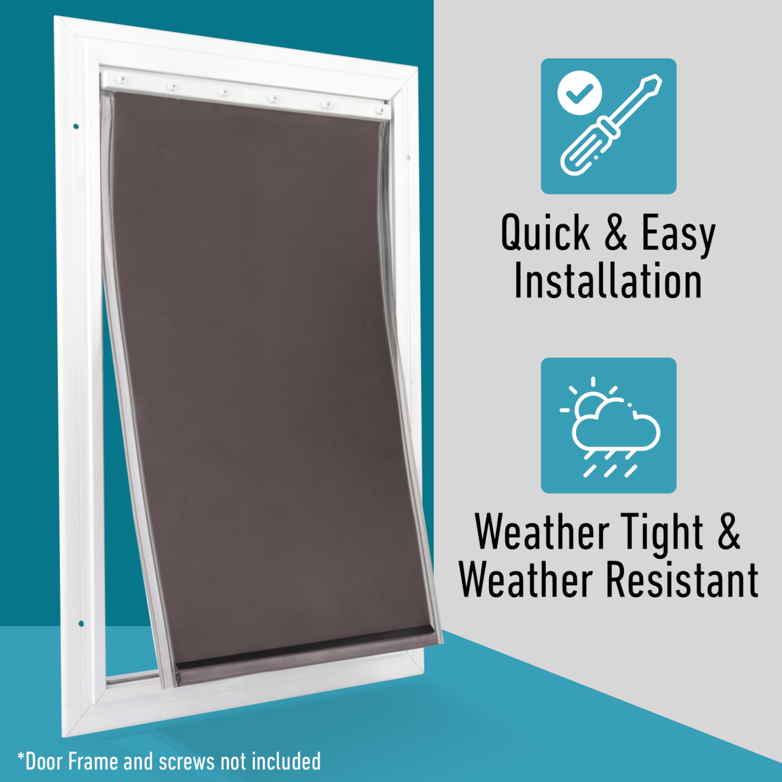 Evergreen Pet Supplies weather-resistant plastic close-up illustrating durable, winter-ready flap