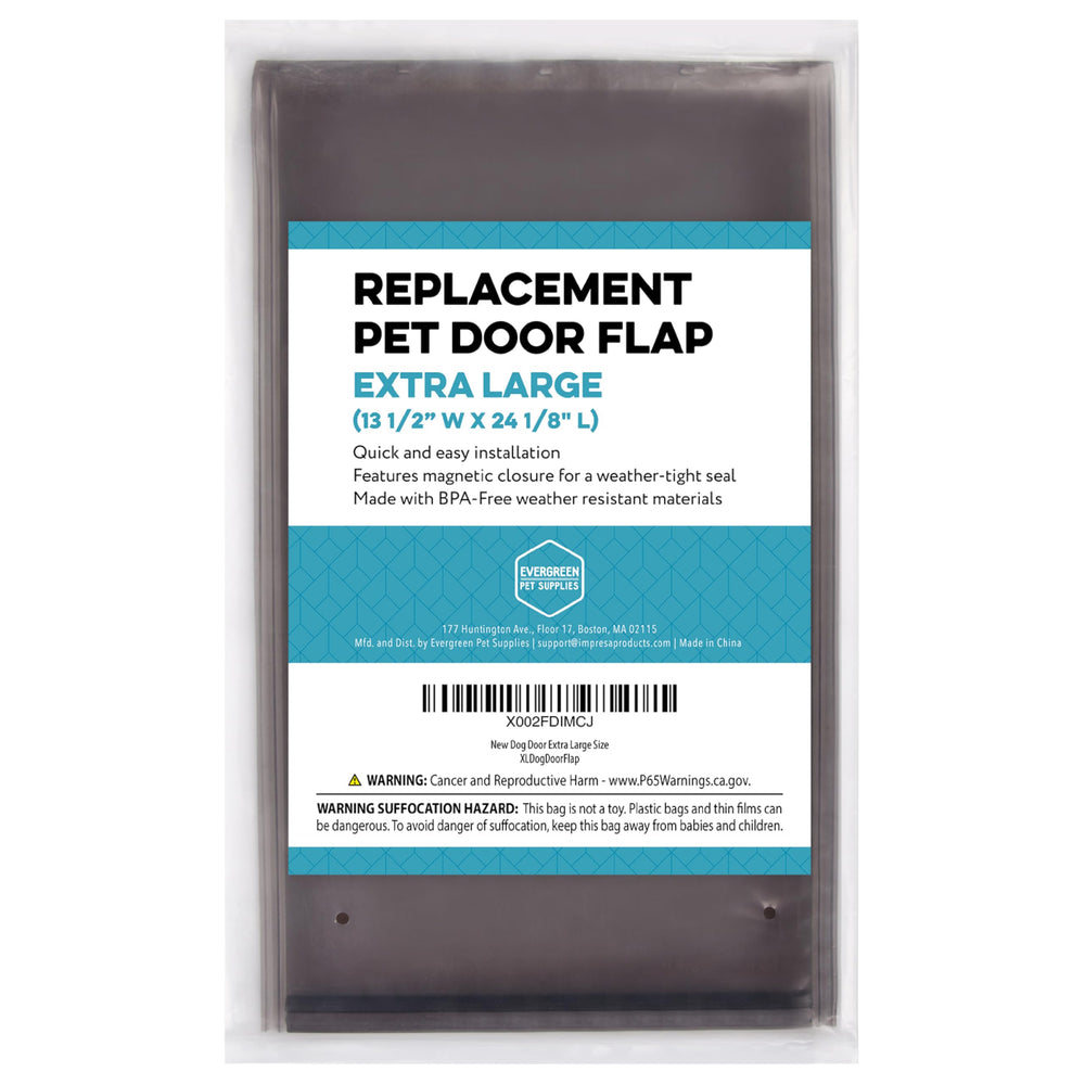 Evergreen Pet Supplies X-Large Brown flap installed on door showing rugged design