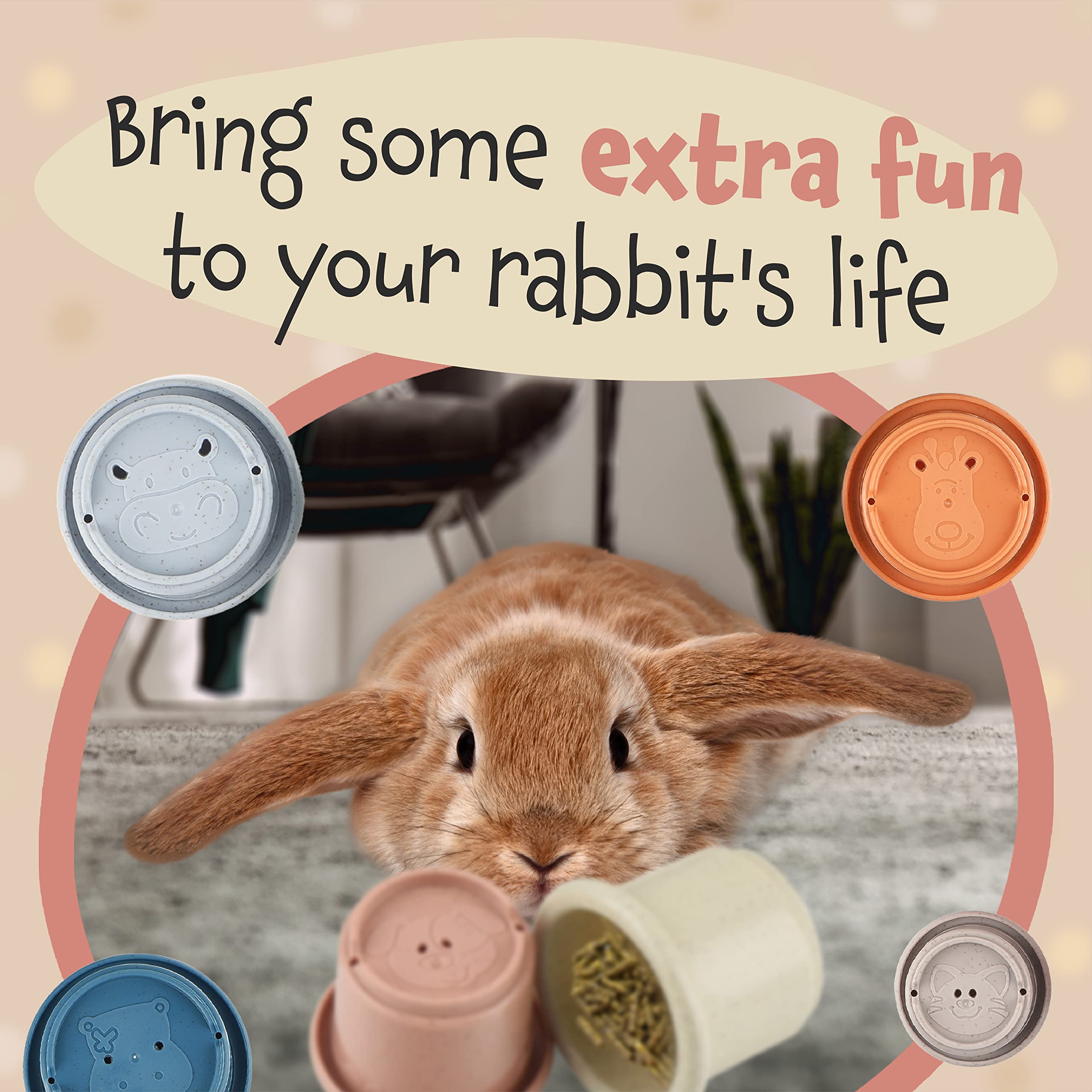 Evergreen Rabbit Stacking Cups Portable playset for indoor and travel fun.