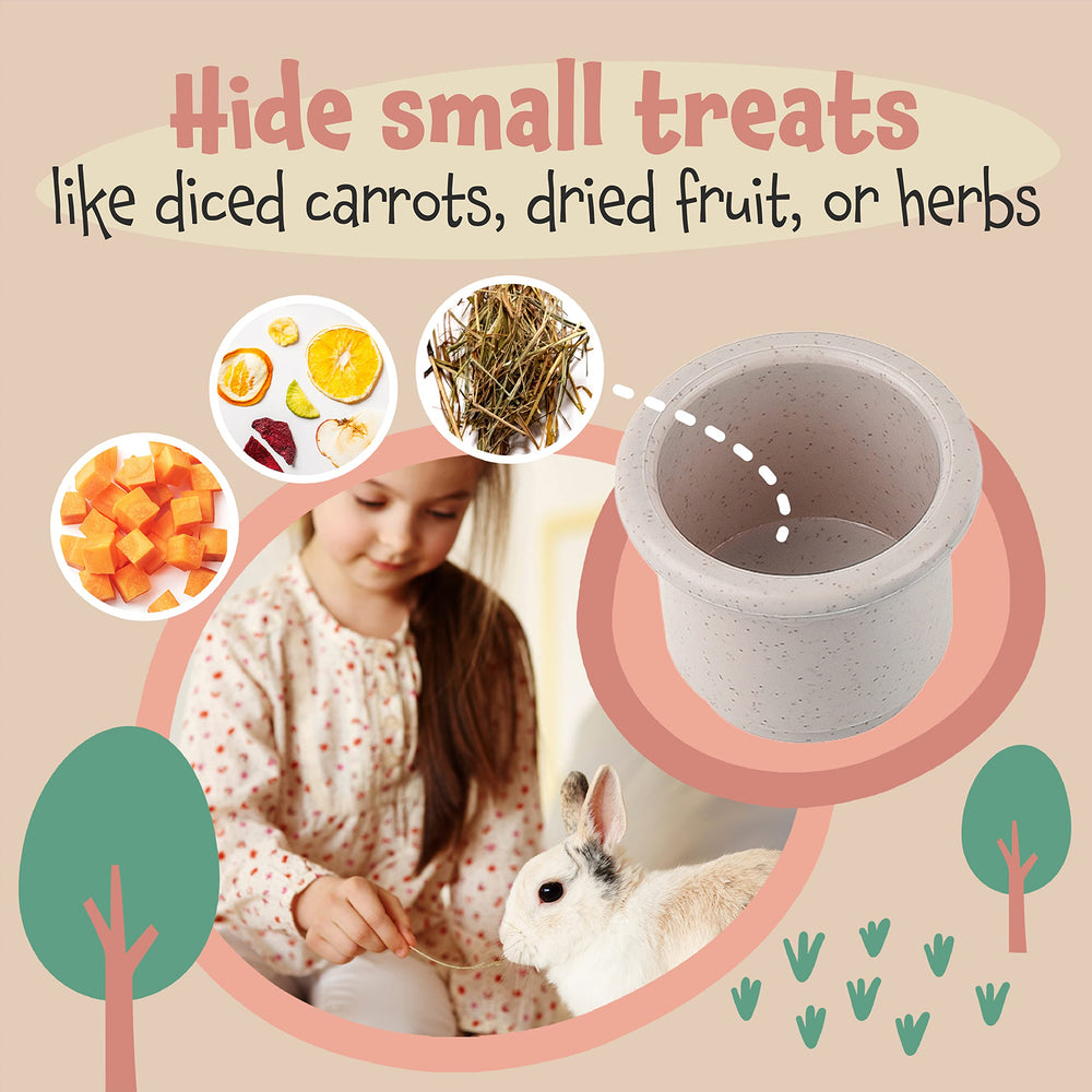 Evergreen Rabbit Stacking Cups Wheat straw material offers durable chew-friendly enrichment.