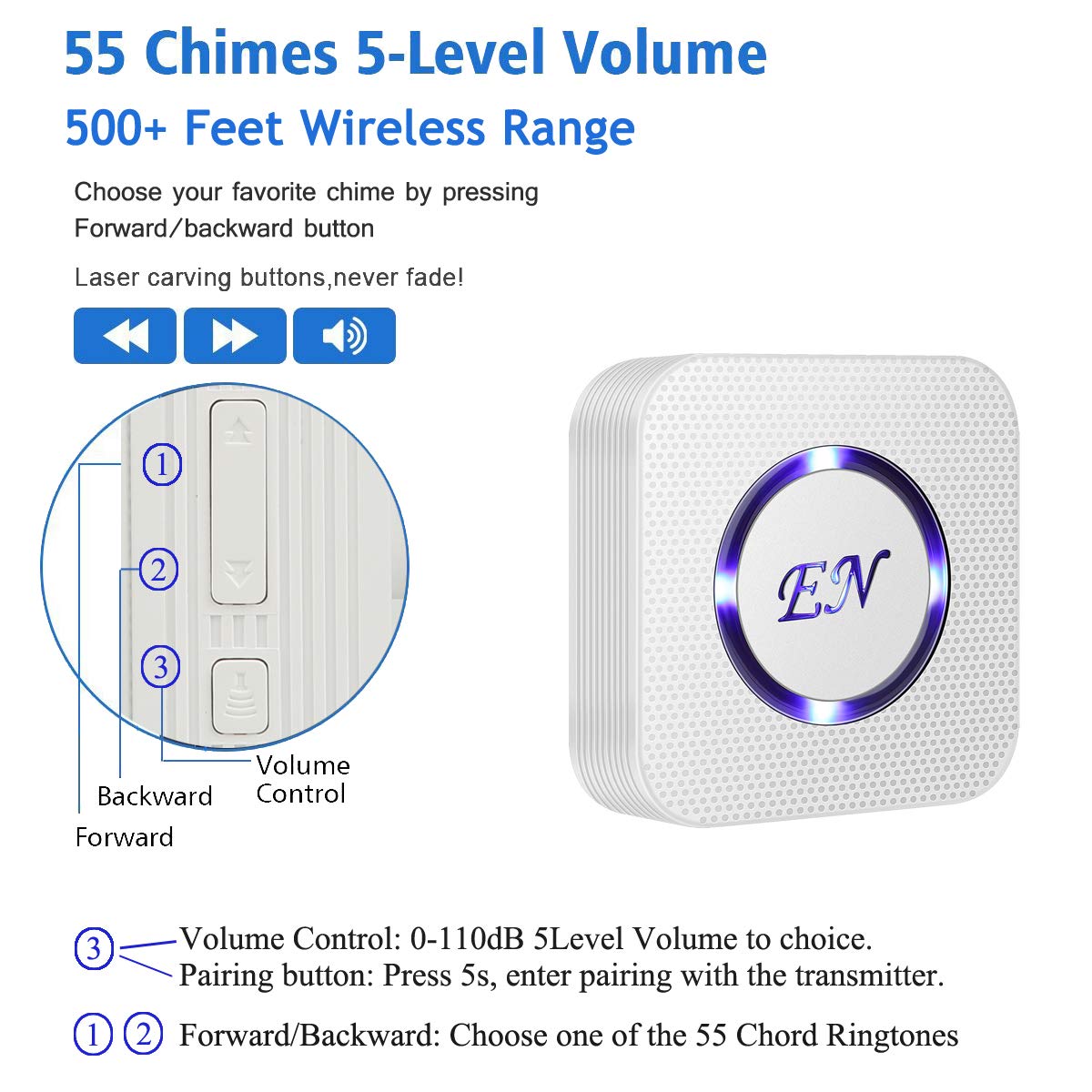EverNary 55 ringtones option displayed for customizable alerts.