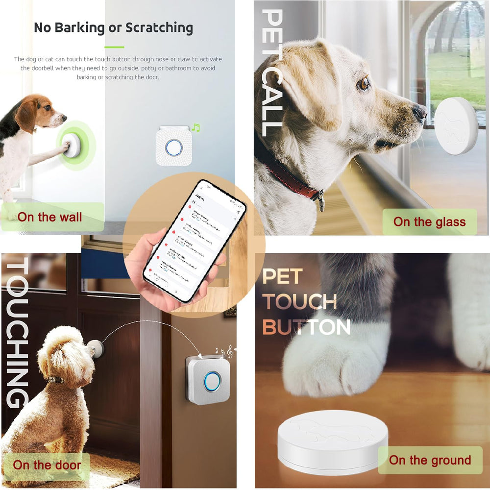 EverNary WiFi Smart Dog Door Bell IP55 waterproof design for year-round use.