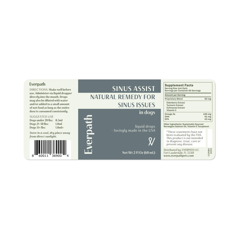 Everpath Sinus Support drops and pipette shown for convenient direct dosing.
